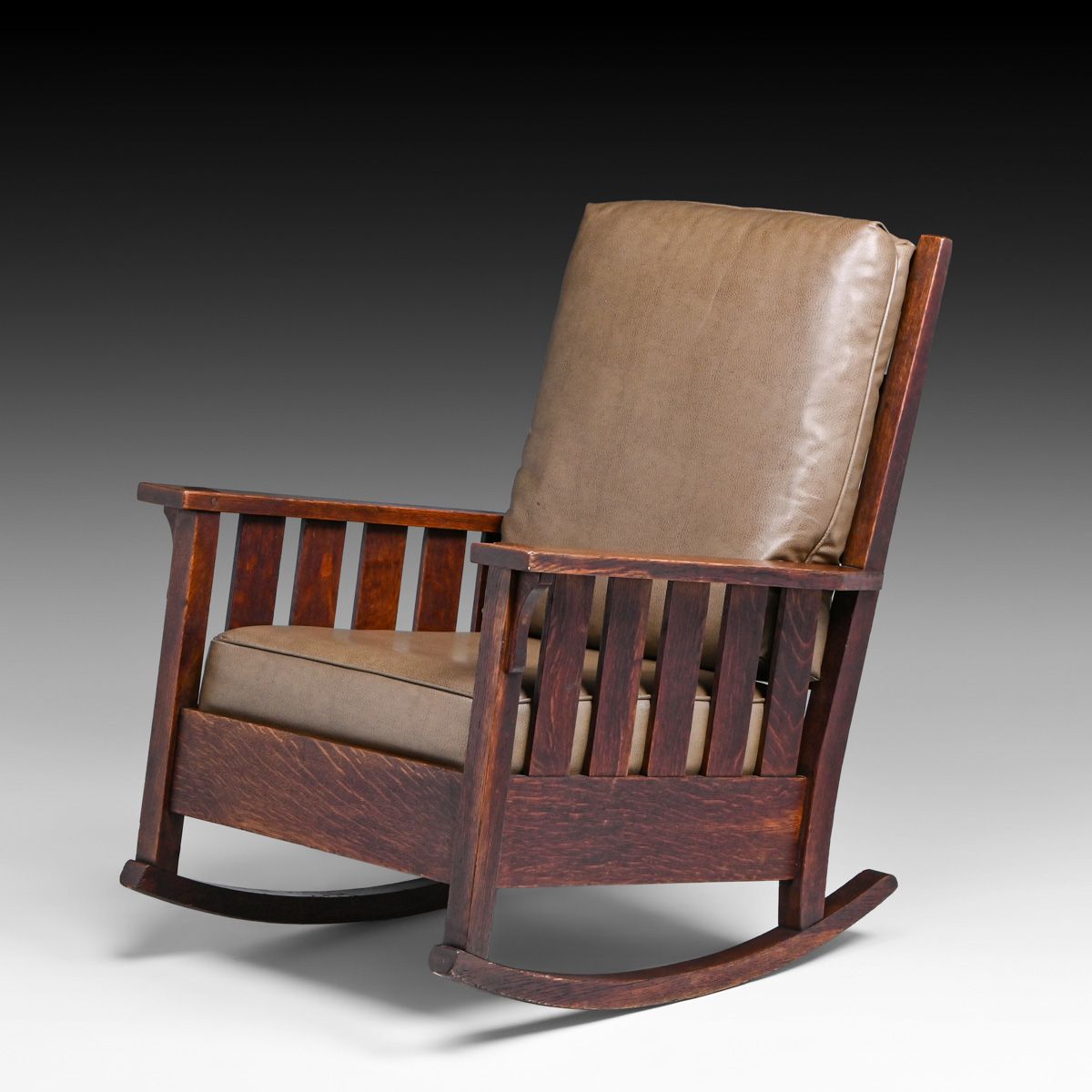 Gustav Stickley #323 Slatted Oak Rocker c1910