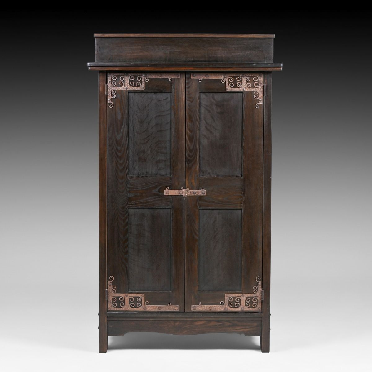 Charles Rohlfs Chestnut Linen Press Cabinet 1905
