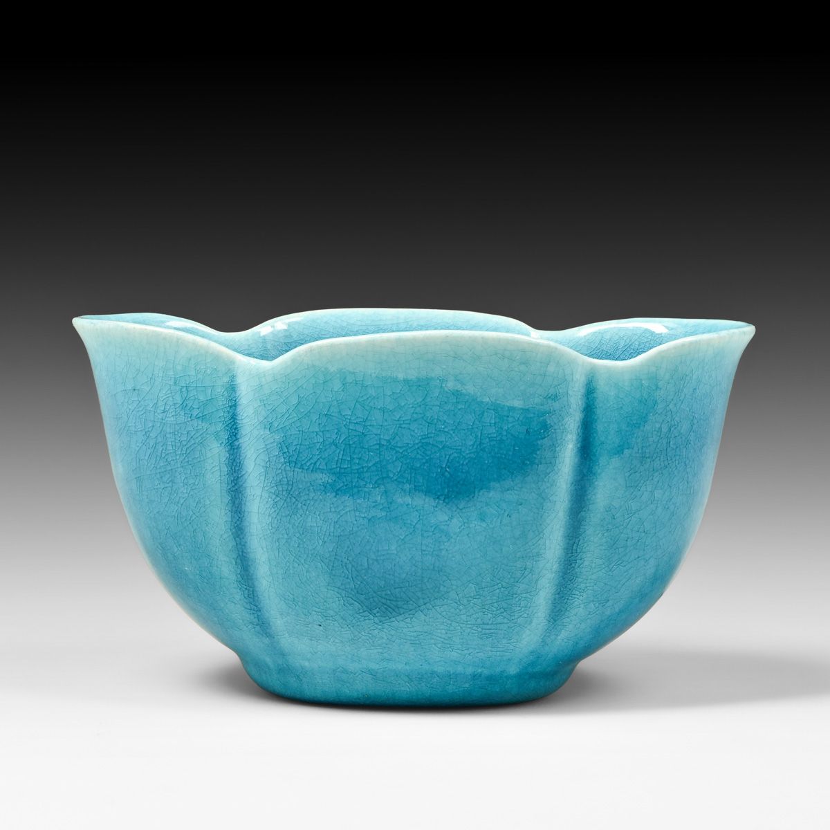 Esther S. Baldwin - San Francisco Blue Crackleware Vase c1930s