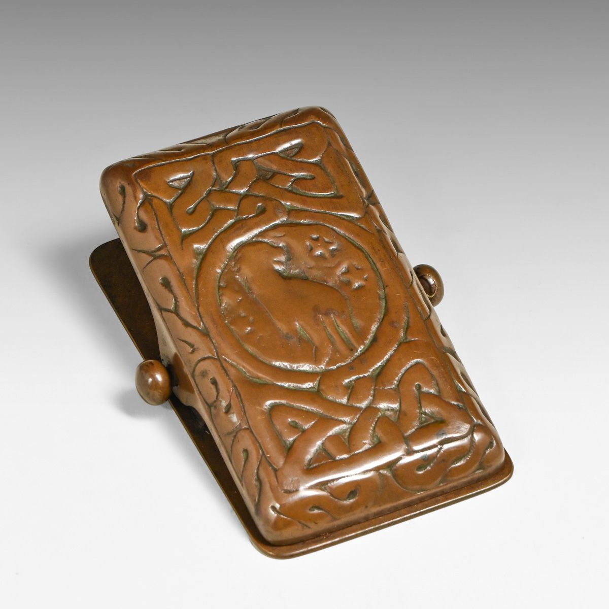 Tiffany Studios #1080 Zodiac Bronze Paper Clip c1910