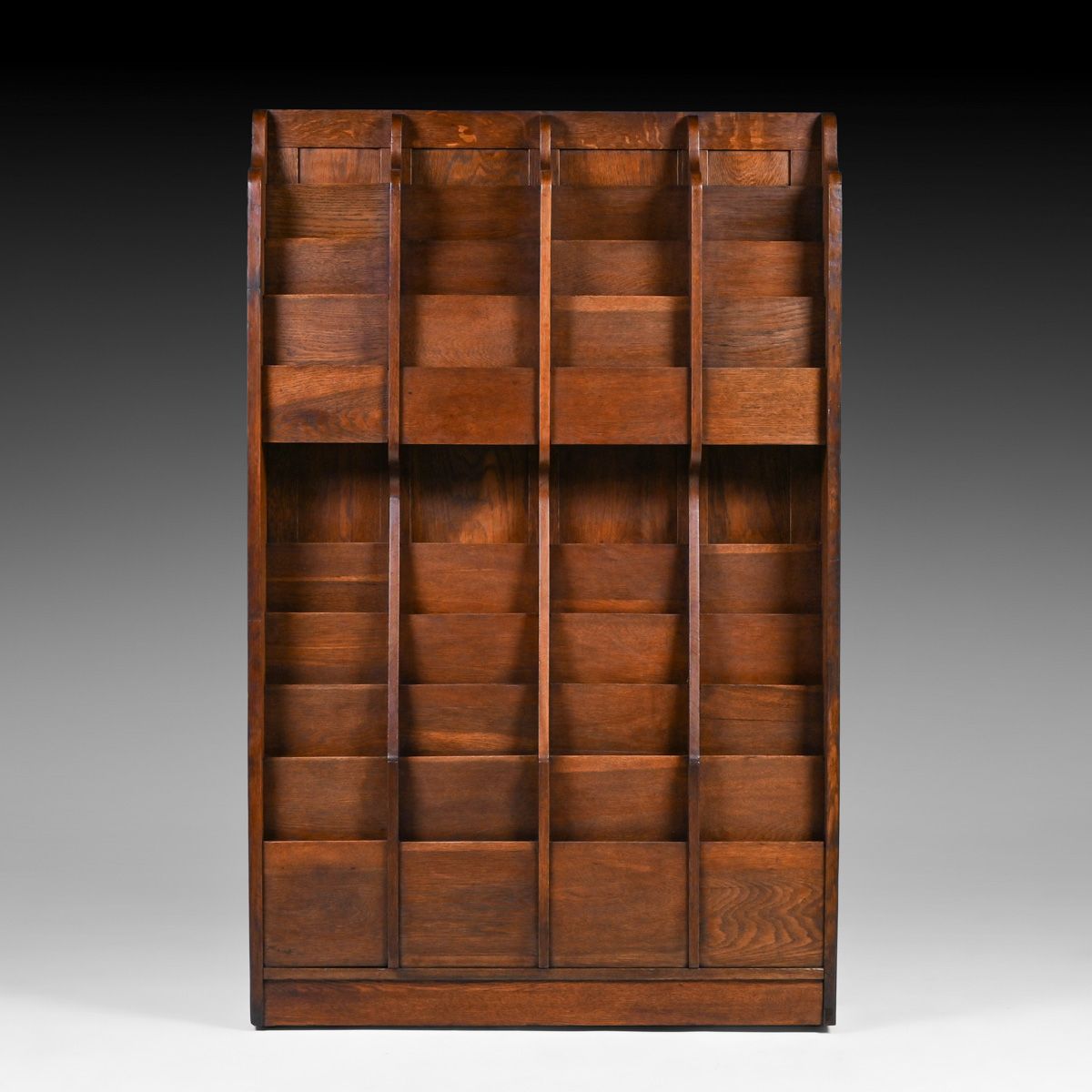 Extremely Rare Stickley Brothers Oak Periodical Library Display Rack c1910