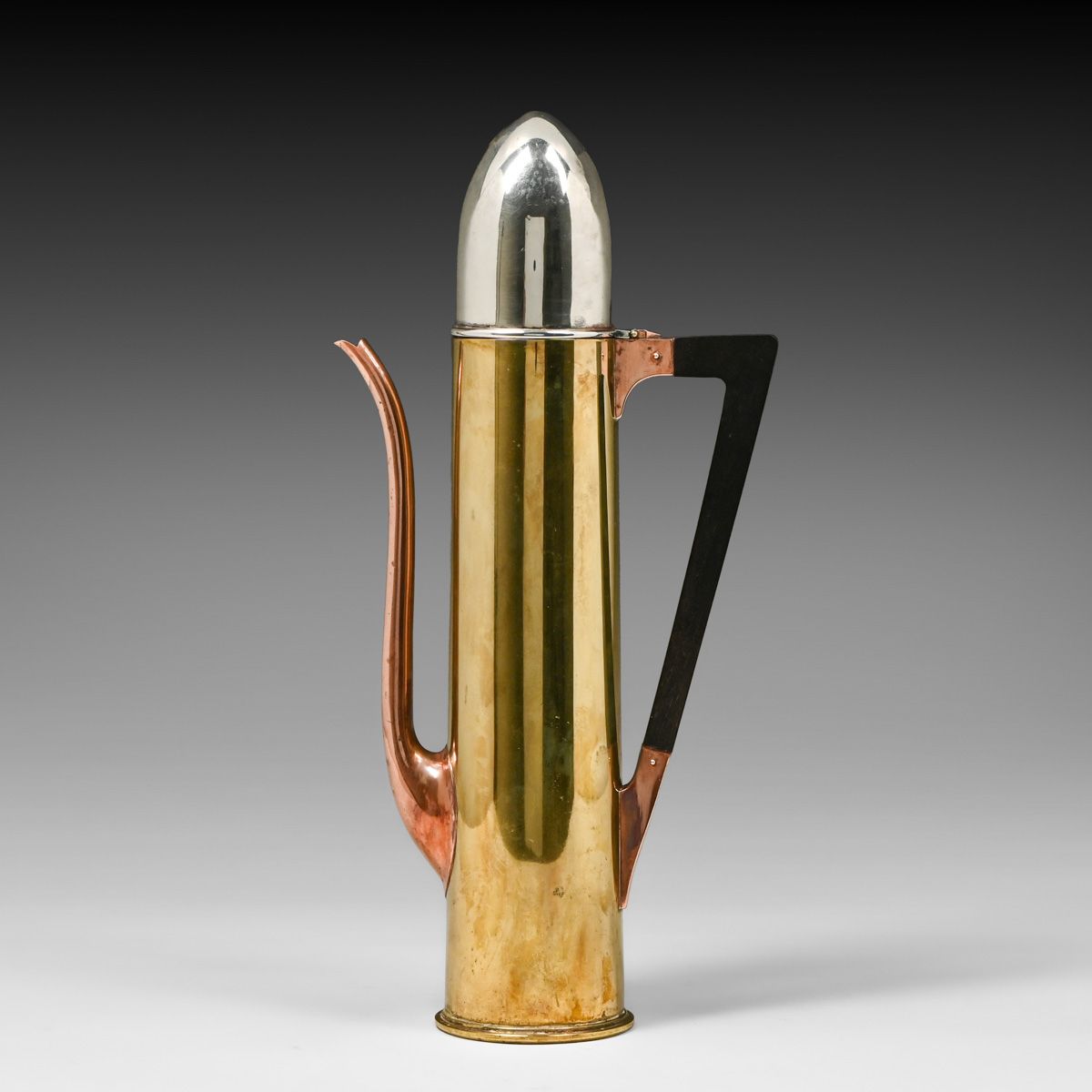 Early Dirk van Erp Hammered Brass Shell Casing Pitcher c1907-1908