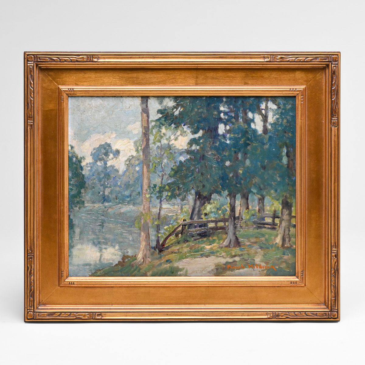 Knute Heldner (Swedish/American, 1877–1952) Southern Painting "Bogue Falaya River, Covington, Louisiana" c1930s