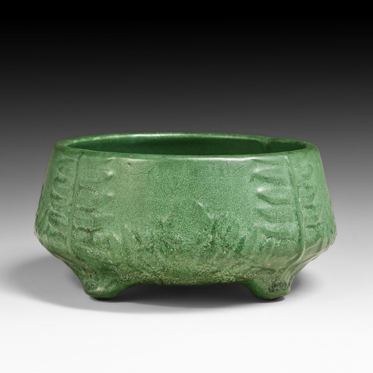 Weller Bedford Matte Green Footed Bowl c1910s