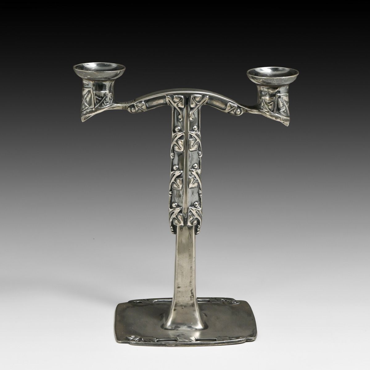 Jennings Brothers Tudric Style Silver Plate Candelabra c1920s