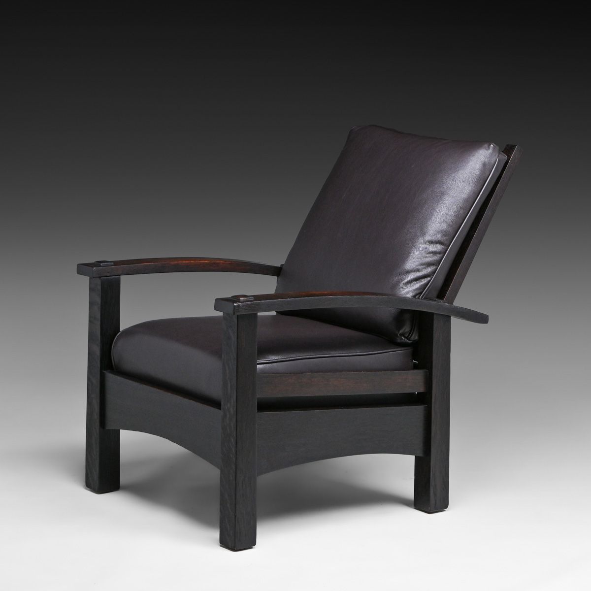 Early Gustav Stickley #2340 Oak Bow-Arm Morris Chair c1901