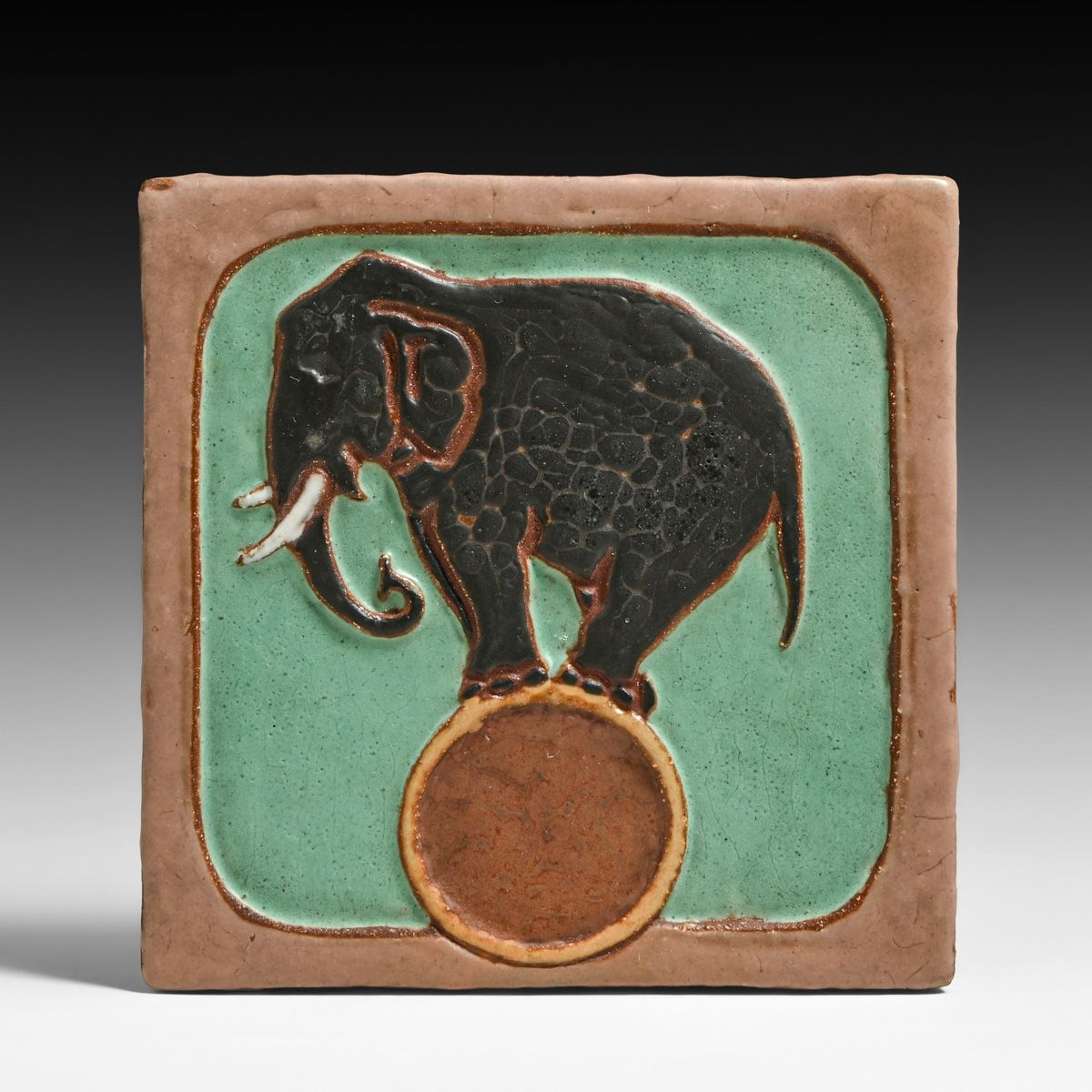 Mosaic Tile Co - Zanesville, OH Elephant Art Tile c1915