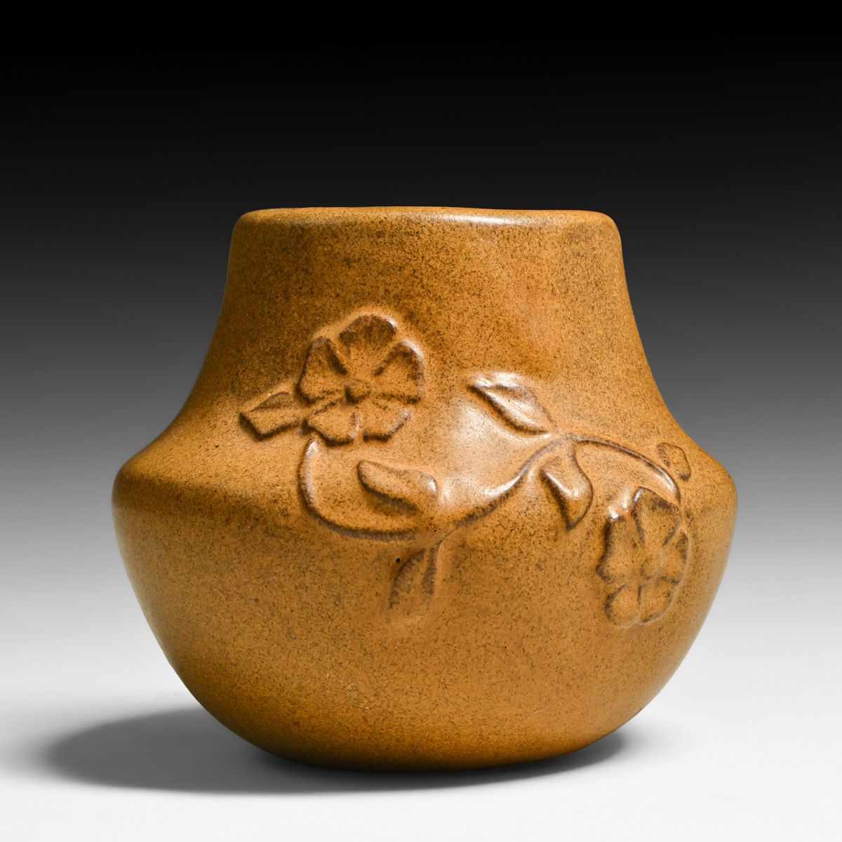Arequipa Pottery - Fairfax, CA Hand-Carved Matte Glazed Vase c1911-1918