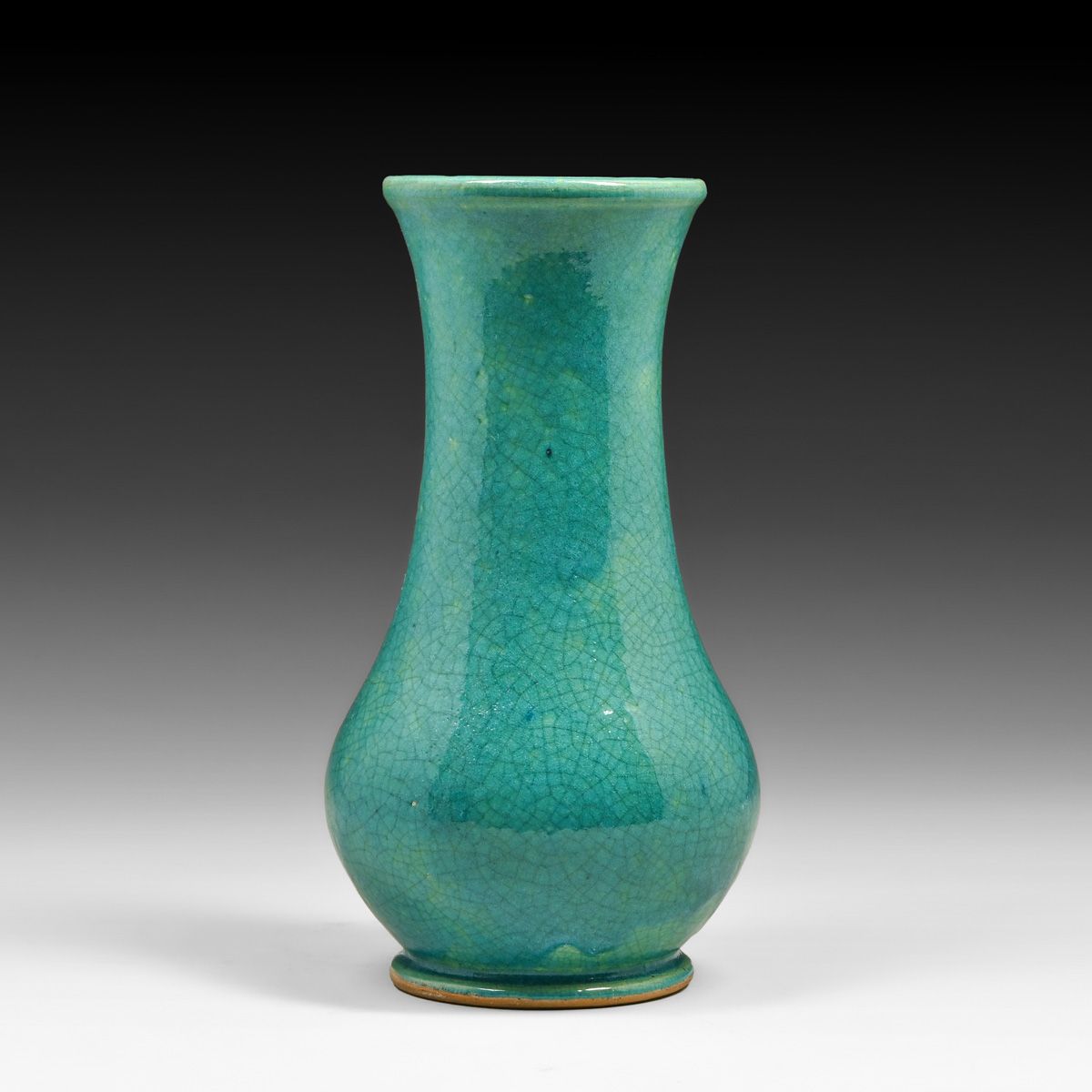 Manuel Jalanovich Chinese Crackleware Blue Flared Vase 1928