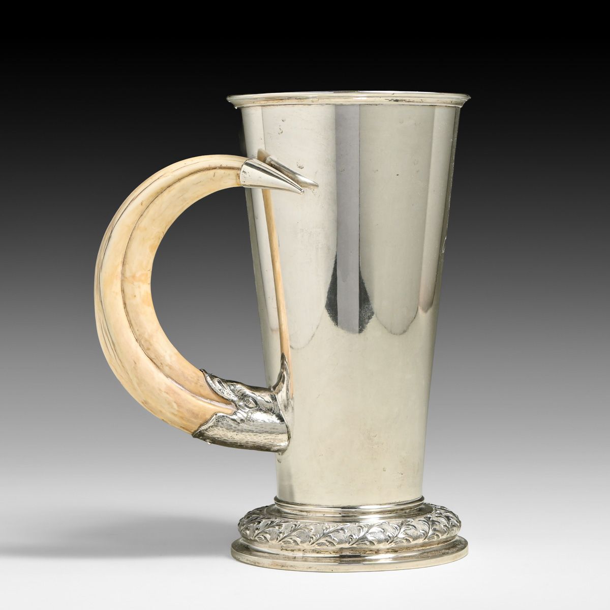 Christian Gerhard Hallberg Swedish Art Nouveau Silver & Boar Tusk Beaker c1900