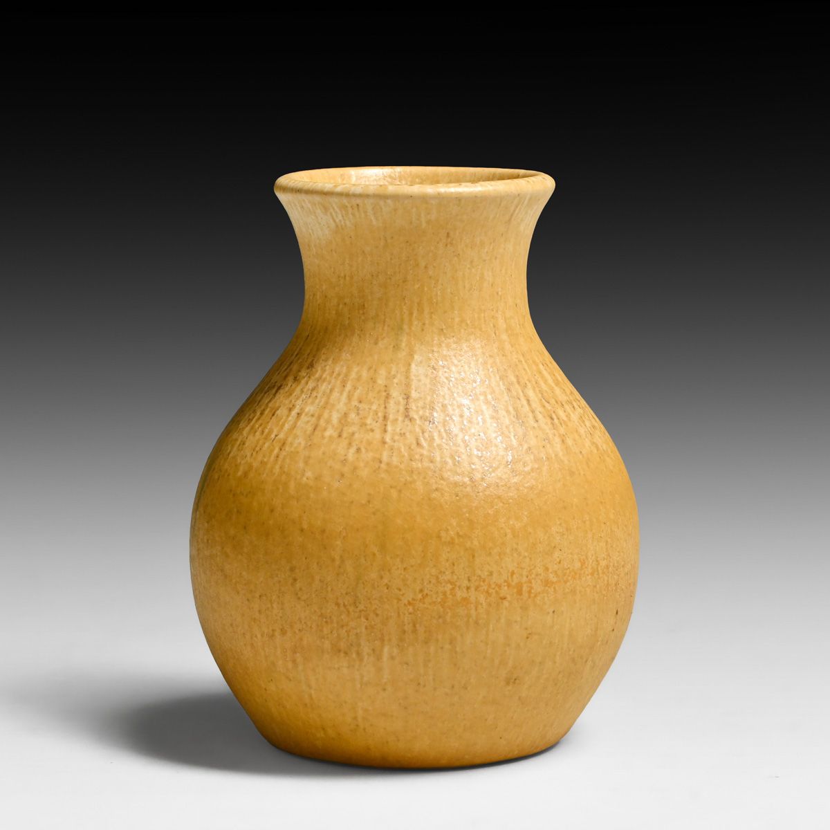Rushmore Pottery - Black Hills, SD Mustard/Ocher Matte Glazed Cabinet Vase c1930s