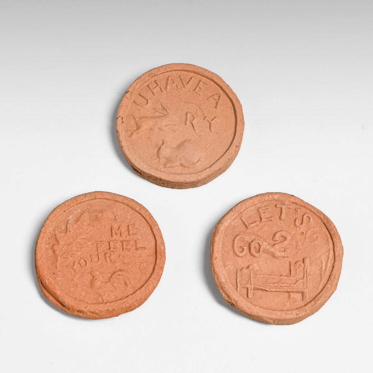 3 George Ohr Brothel Tokens c1895