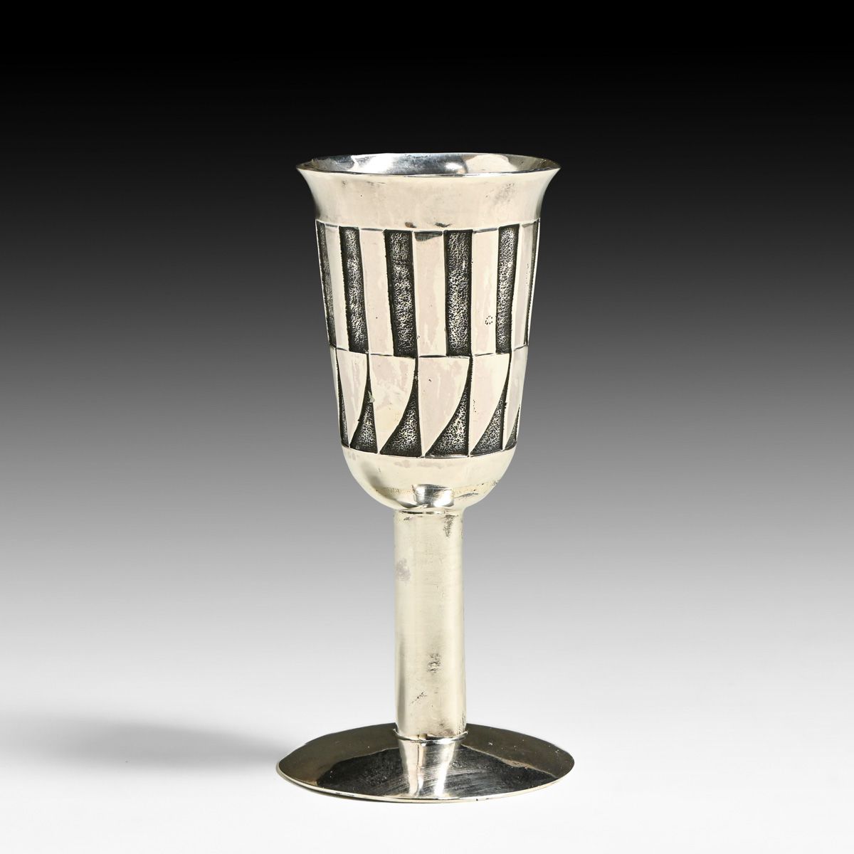 Eddie N. Garcia (Navajo) Hand-Wrought Sterling Silver Shot Glass c1990s