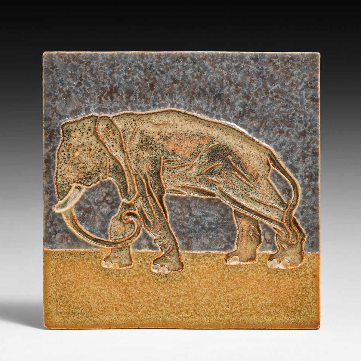 Royal Delft Elephant Tile c1910