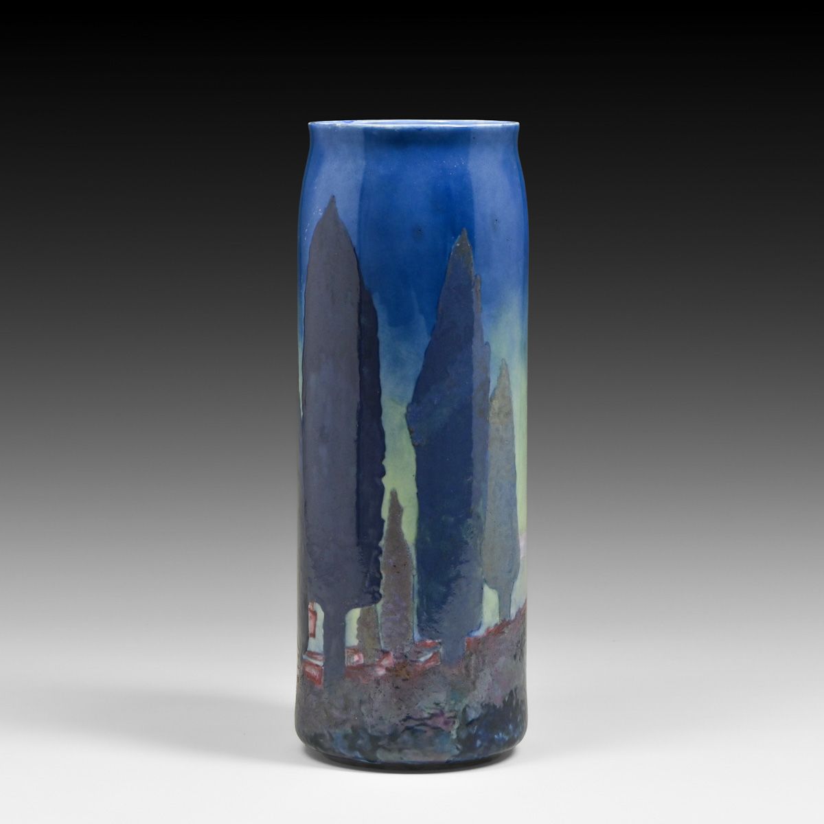 American Arts & Crafts Arthur Wesley Dow Influenced Decorated Rosenthal Porcelain Vase c1905