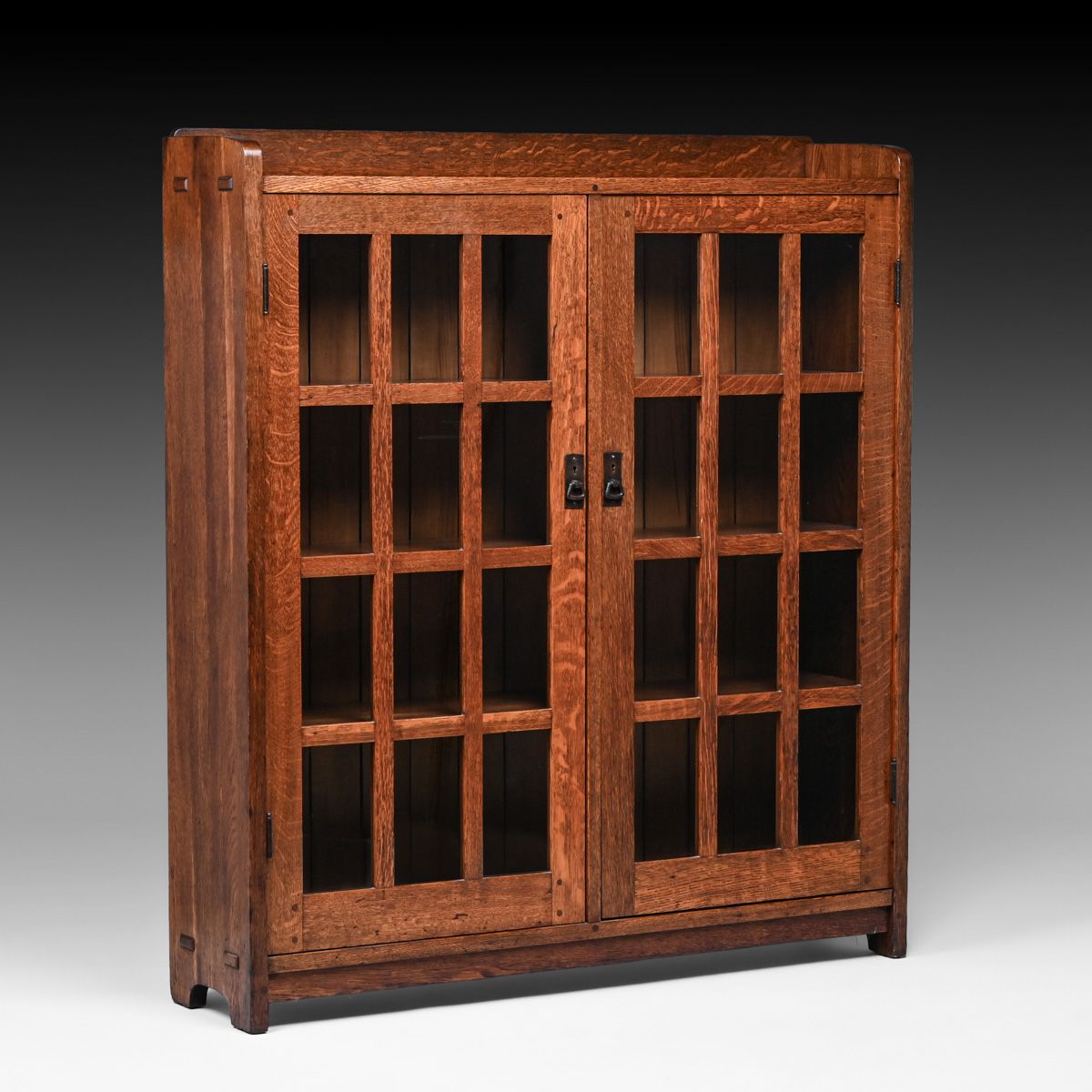 L&JG Stickley Oak Two-Door Bookcase c1905-1907