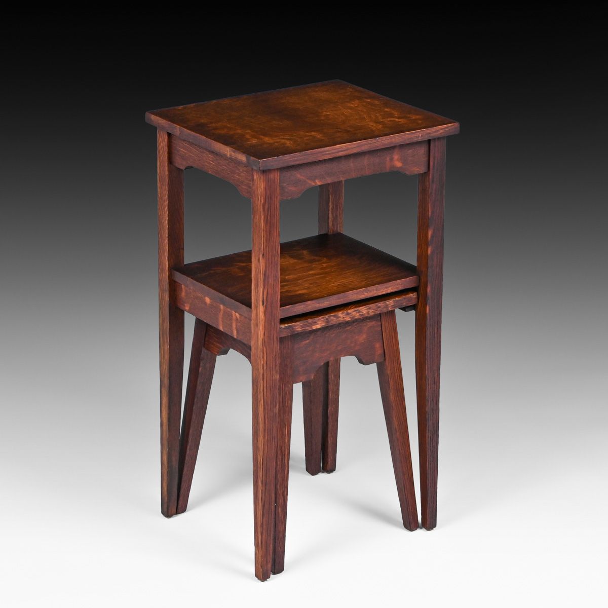 Grand Rapids Oak Telephone Table & Square Stool c1910