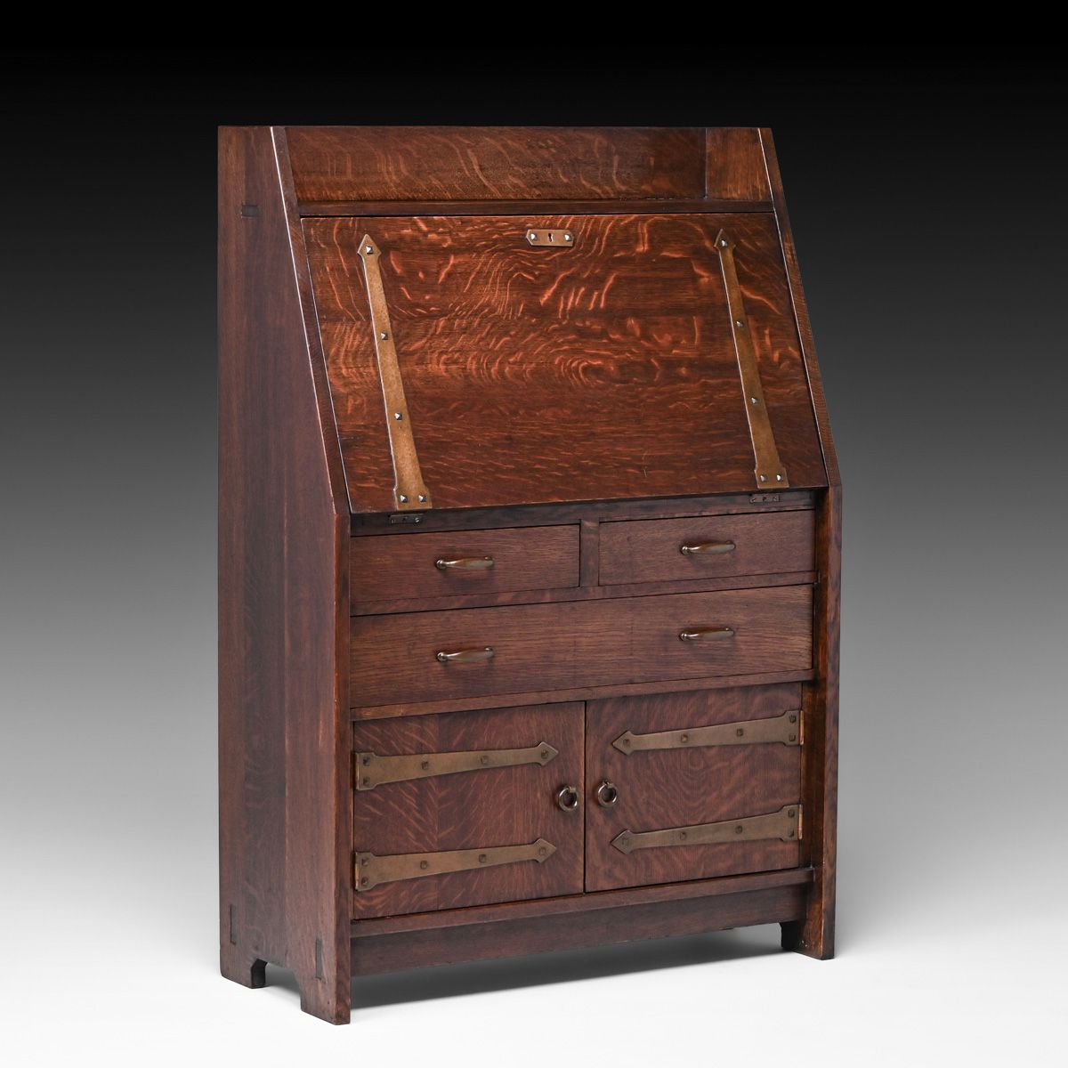 Gustav Stickley #550 Oak Strap-Hinge Desk c1902