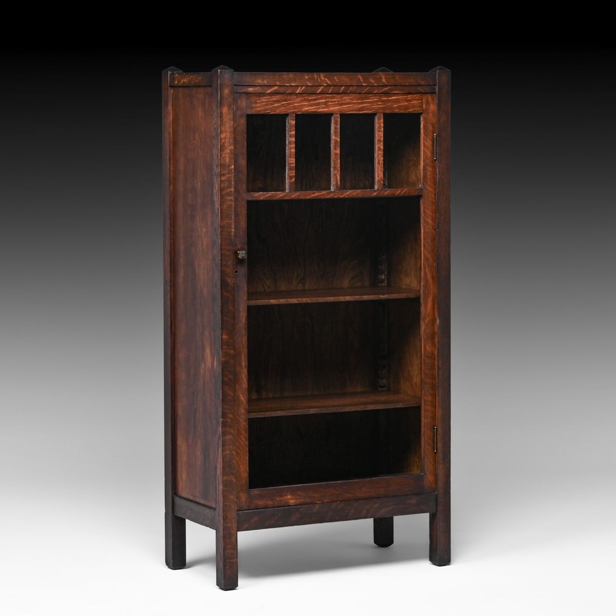 Grand Rapids Small Oak One-Door Bookcase c1910