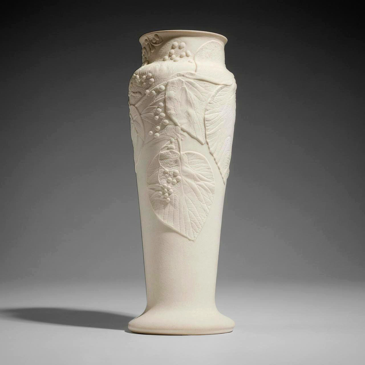 Louis Comfort Tiffany Pottery Hand Carved Berries Vase c1904-1914