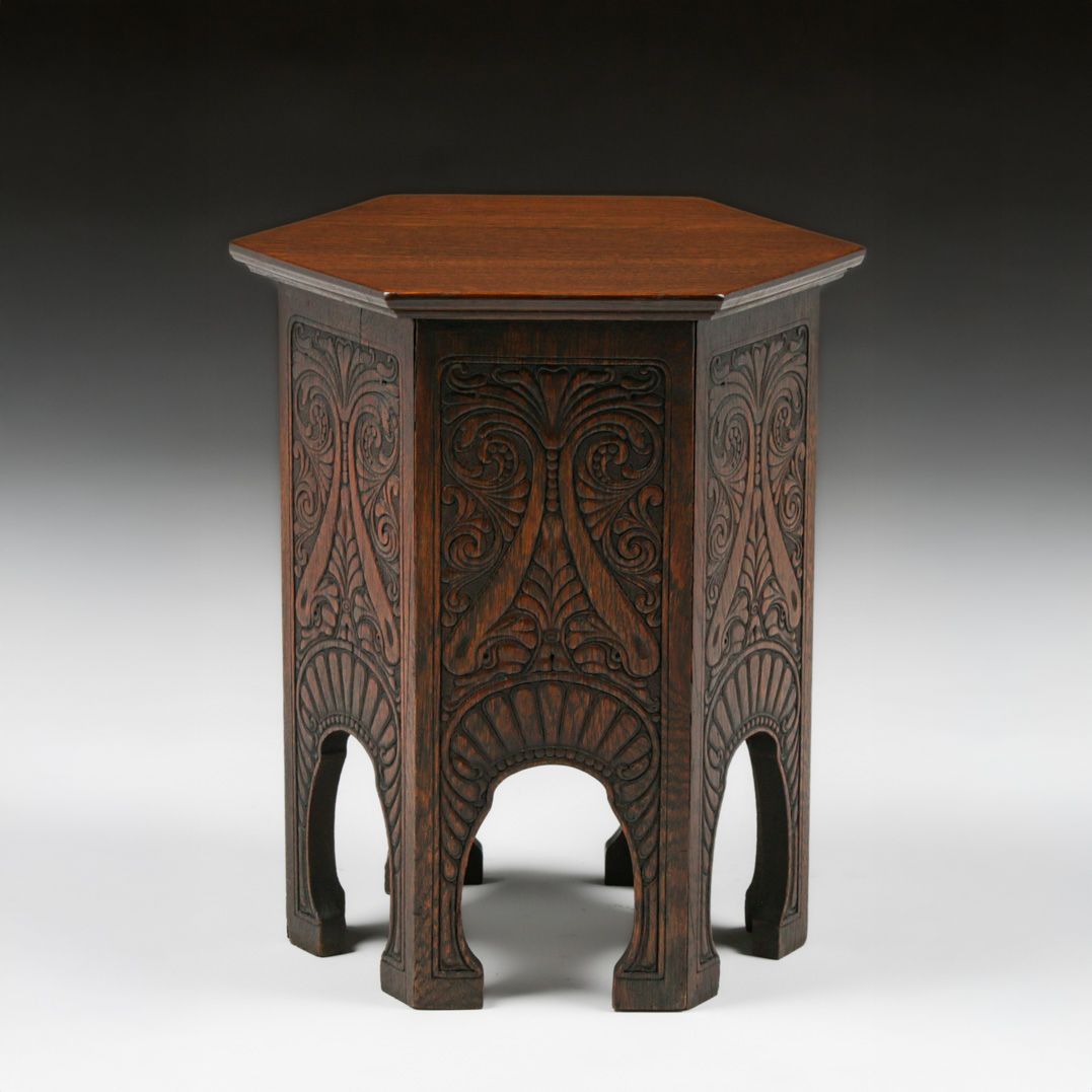 Grand Rapids Moorish Design Oak Taboret c1900