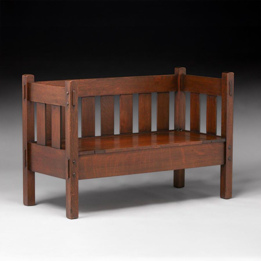 Stickley Brothers Evenarm Hall Settle c1910.