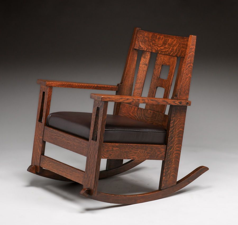 Rare “Klimbert” Arts & Crafts Cutout Rocker c1910 - California