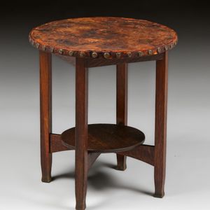 Stickley Brothers Leather-Top Table c1905