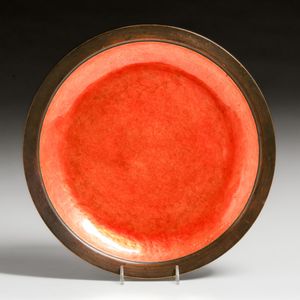 Guildcraft Hammered Copper & Enamel Tray c1930s