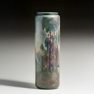 Franz Arthur Bischoff (1864-1929) Hand Decorated Belleek Porcelain Vase c1910