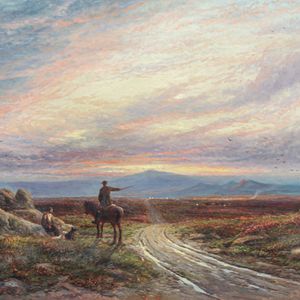 Joseph Wrightson McIntyre (British 1841 - 1897) Large Oil Painting "Stanage Pole" c1870s