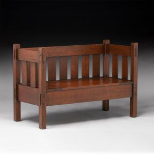 Stickley Brothers Evenarm Hall Settle c1910.