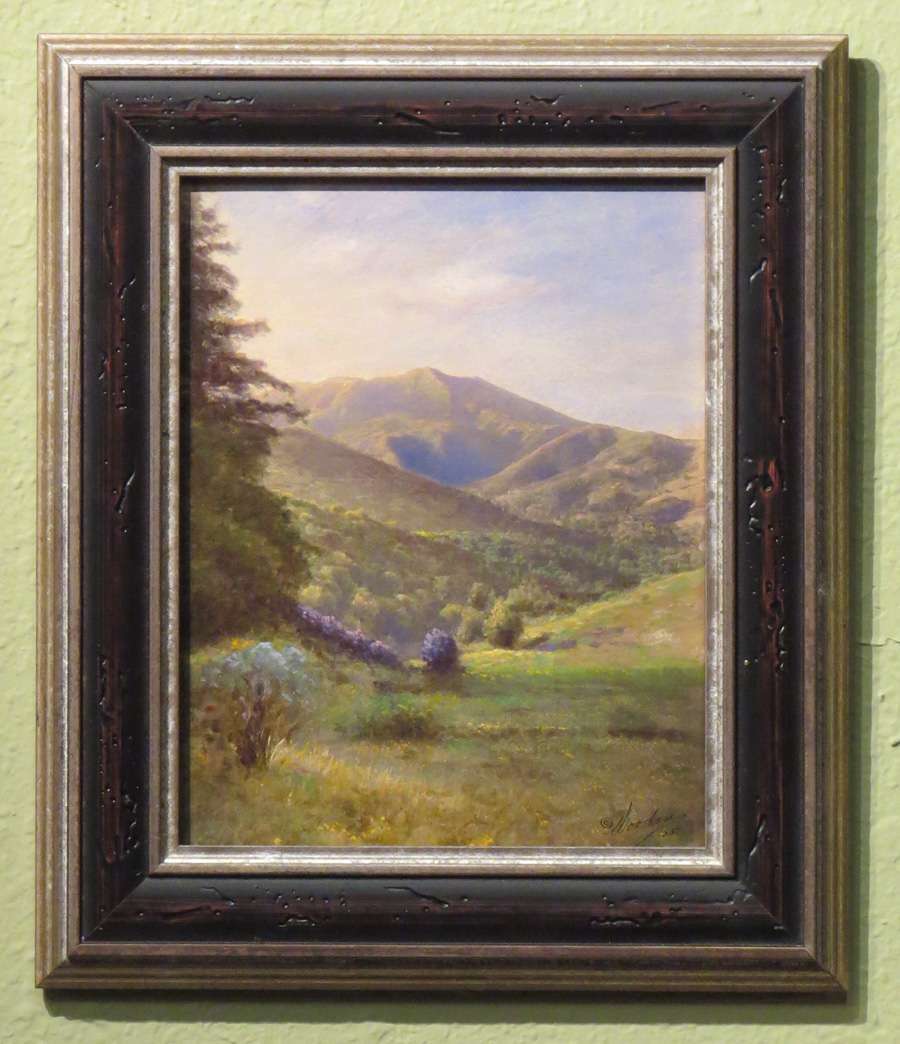 Willard Worden Painted Photo of Mt Tamalpais | California Historical Design