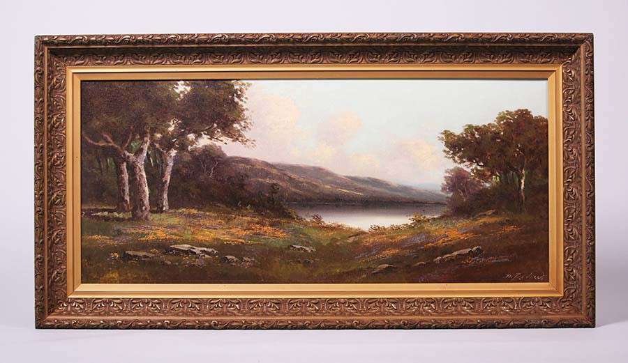 Richard Detreville Landscape Painting Oak Trees and Lake | California ...