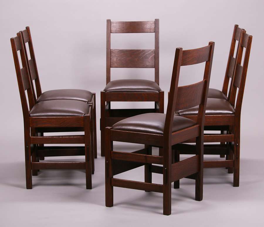 Set Of 6 Stickley Brothers Dining Chairs California