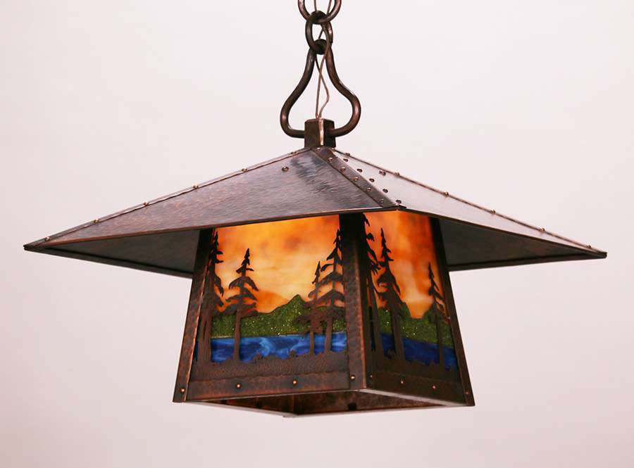 Buffalo Studios Hammered Copper Hanging Lantern | California Historical ...