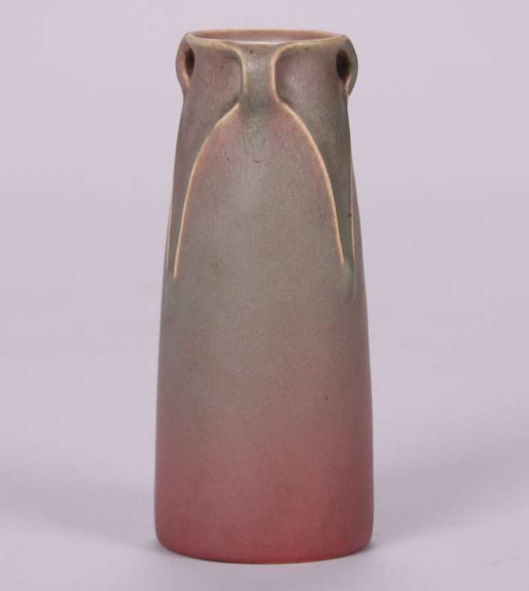 Rookwood Three-Handled Matte Pink & Green Vase c1912 | California