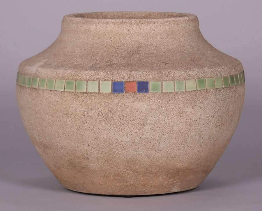 Hillside Pottery Cement Jardiniere | California Historical Design