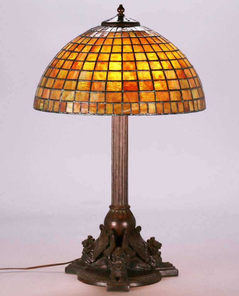 Handel Leaded Glass Griffin Lamp | California Historical Design