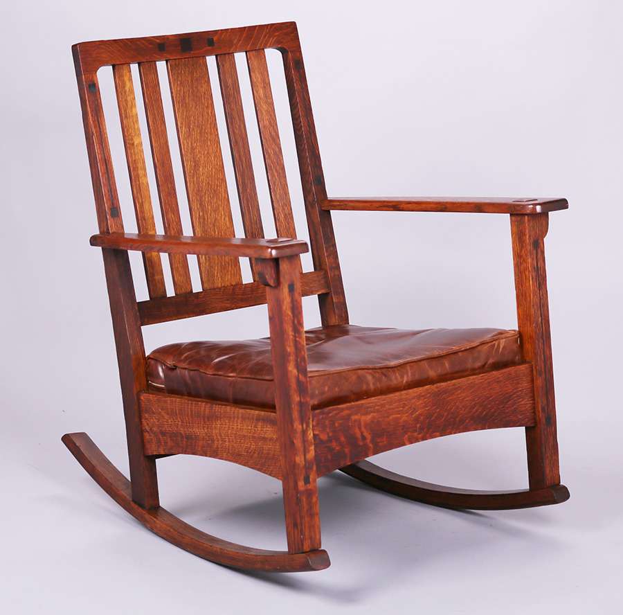 Lot 305. Limbert Ebon-Oak Rocker | California Historical Design