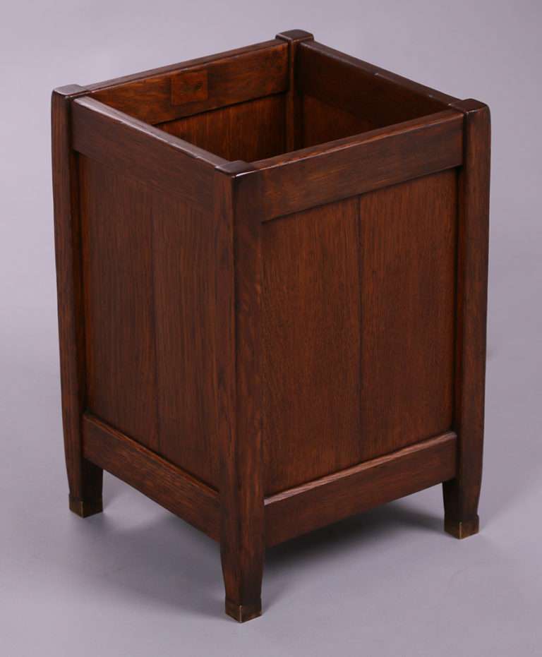 Mission Oak Wastebasket | California Historical Design