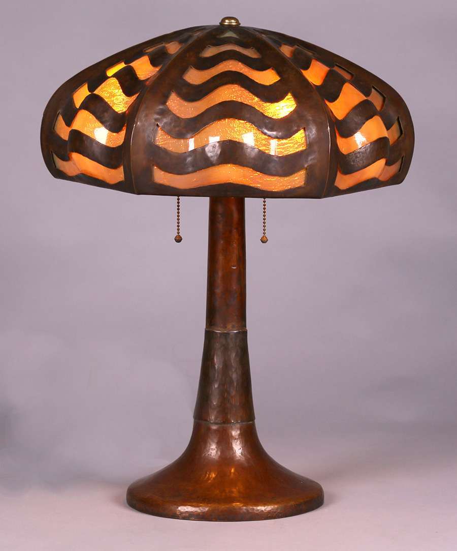 Arts & Crafts Hammered Copper Lamp | California Historical Design