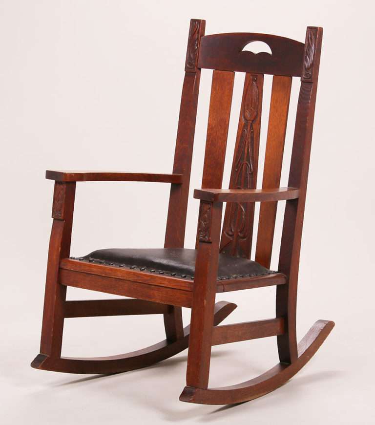 Early Stickley Brothers Tall Back Carved Rocker c1901 | California ...