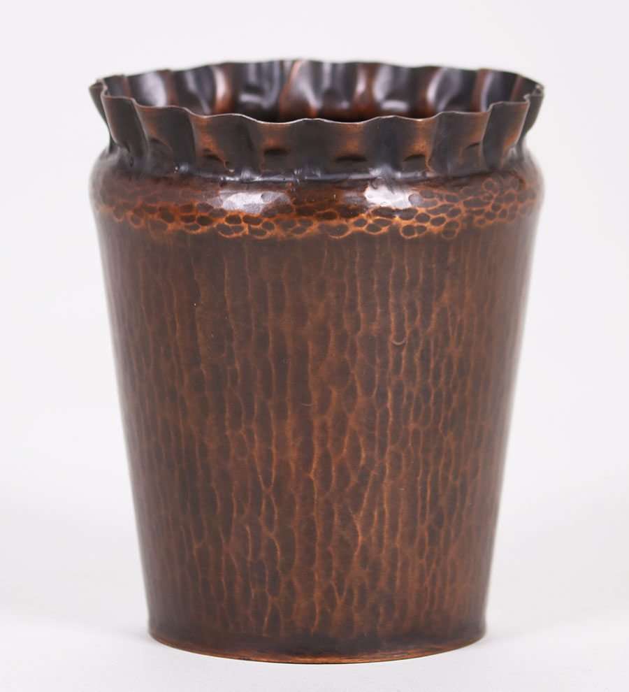 Albert Berry hammered copper vase with scalloped rim | California ...