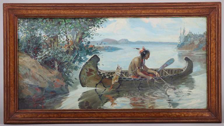 Herbert Herget Painting Native American Fishing | California Historical ...