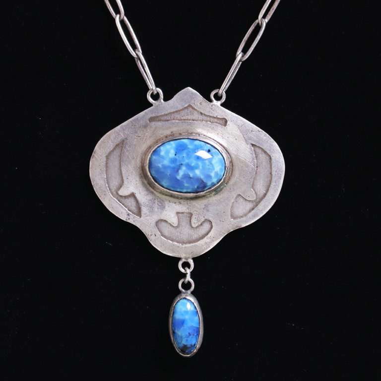 Forest Craft Guild Sterling Silver Lapis Pendant Necklace c1910 ...