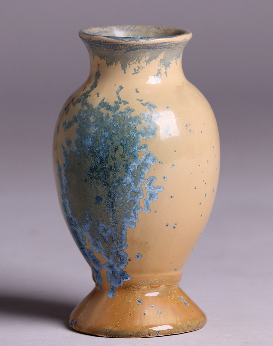 Thomas Gotham Blue Crystalline Vase c1920s | California Historical Design