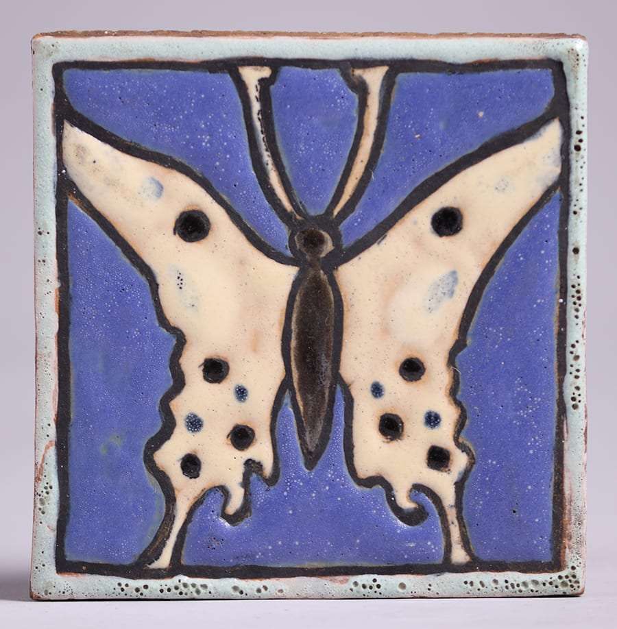 Franklin Pottery Butterfly Tile, Lansdale, Pa 1923-1935 