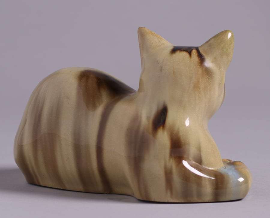 Lot - A Fulper ceramic 'Chinese Sleeping Cat' doorstop