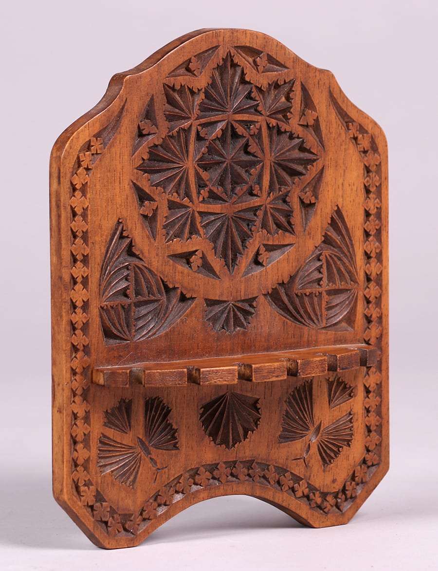 Arts & Crafts Gothic Hand-Carved Pipe Rack c1900 | California